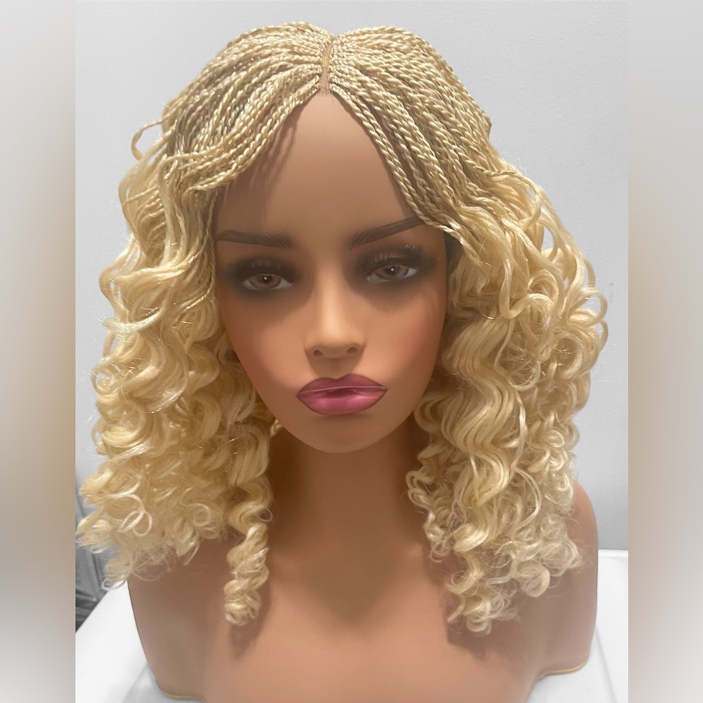 Blonde Curly Braided Wig